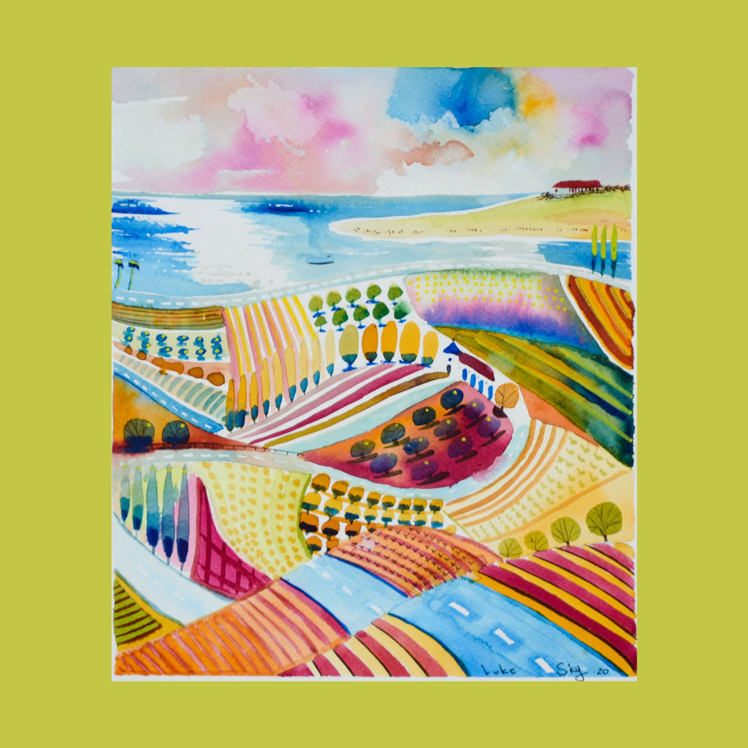 Luke Sky Watercolour painting Italy seaside