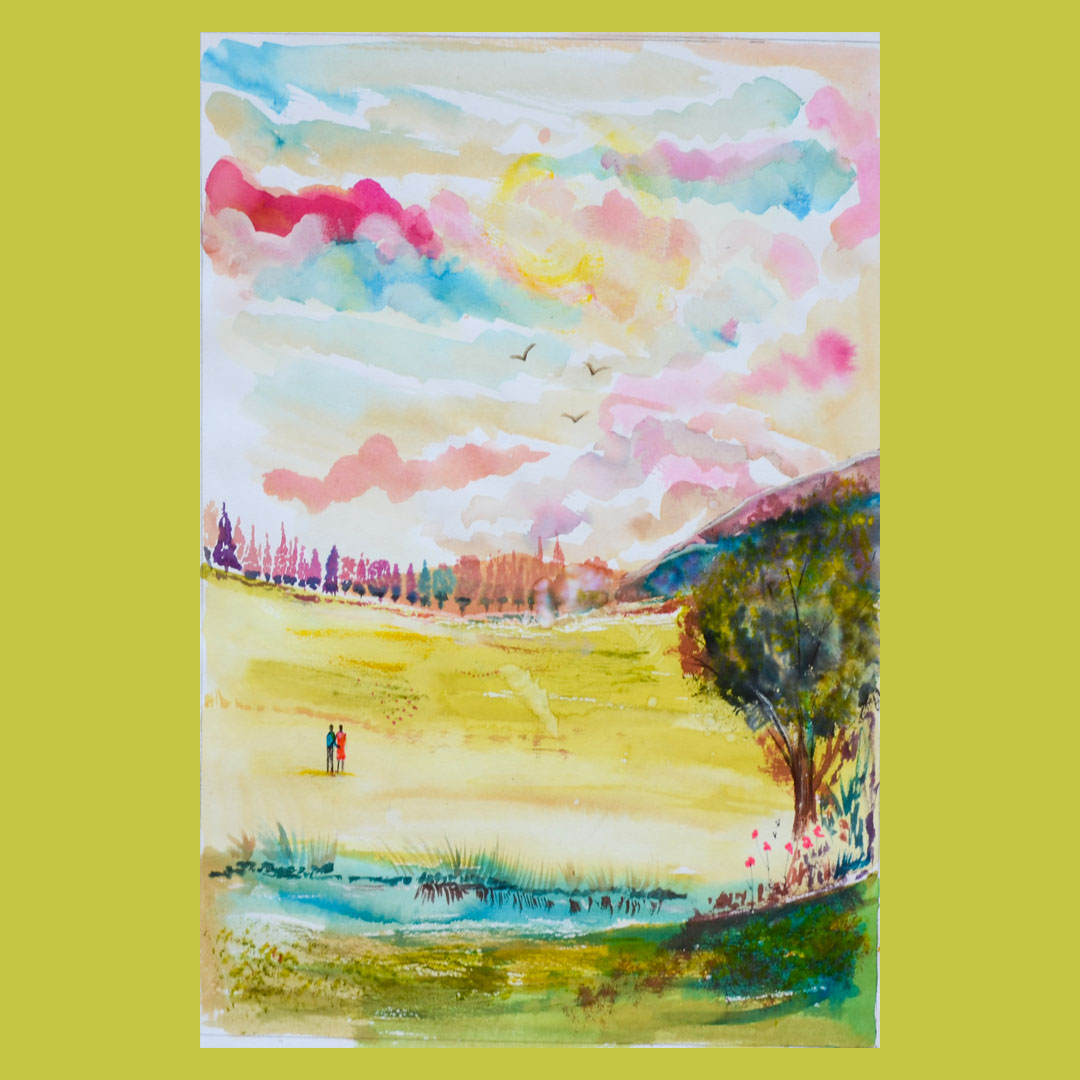 Luke Sky Watercolour Ardennes summer hike